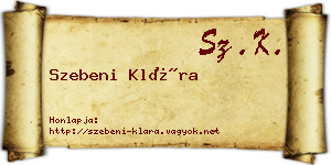 Szebeni Klára névjegykártya