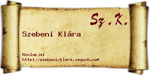 Szebeni Klára névjegykártya