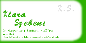 klara szebeni business card